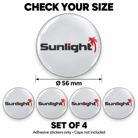 Adhesivos abombados Sunlight para centros de rueda – 56 mm – Juego de 4 2