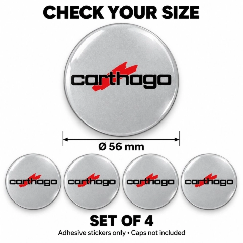 Carthago Domed Wheel Centre Cap Stickers – 56 mm – Set of 4 2