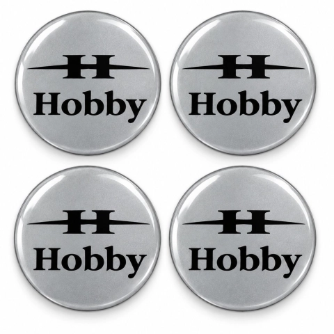 Hobby Domed Wheel Centre Cap Stickers – 56 mm – Set of 4 – black H logo