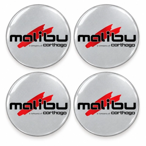 Malibu Domed Wheel Centre Cap Stickers – 56 mm – Set of 4