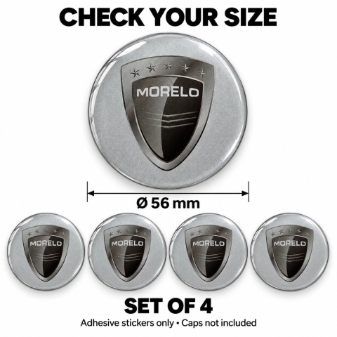 Morelo Domed Wheel Centre Cap Stickers – 56 mm – Set of 4 2