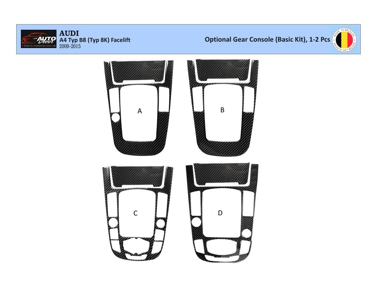 Audi A4 B8 Typ 8K 2009-2015 3D Decor de carlinga su interior del coche 1-2-Partes