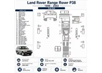 Land Rover Range Rover P38 1996-2002 complete set, OEM-conform 3D dashboard sierlijstset, 26 delen