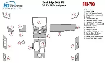 Ford Edge 2011-UP Full Set With NAVI Interior BD Dash Trim Kit