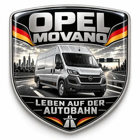 3D Rear & Wing Badge for Opel Movano – Germany – 90 mm