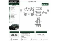 Land Rover Range Rover P38 1996-2002 46 HSE 2001-2002 complete set 3D dashboard sierlijstset, 14 delen
