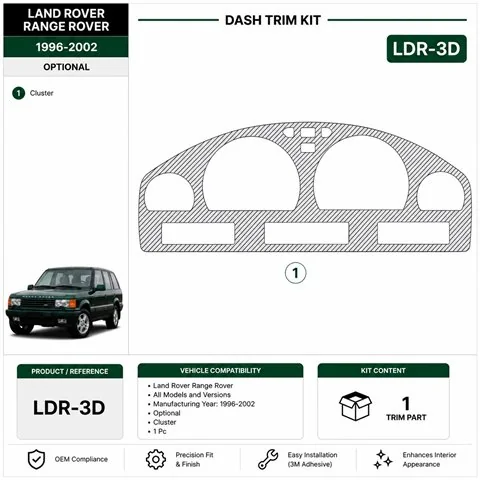Land Rover Range Rover 1996-2002 Cluster, 1 Pc 3D dashboard sierlijstset