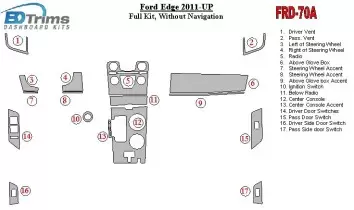 Ford Edge 2011-UP BD Kit la décoration du tableau de bord - 1 - habillage decor de tableau de bord