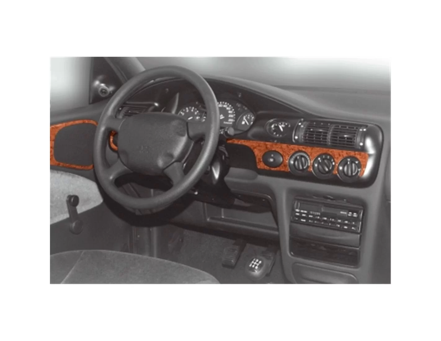 Ford Escord 02.95-02.00 3M 3D Interior Dashboard Trim Kit Dash Trim Dekor 12-Parts