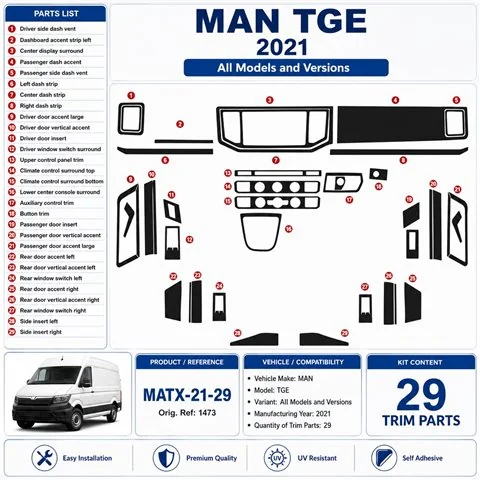 MAN TGE 2021 3D Armaturenbrett-Dekor-Set, 29 Teile 2