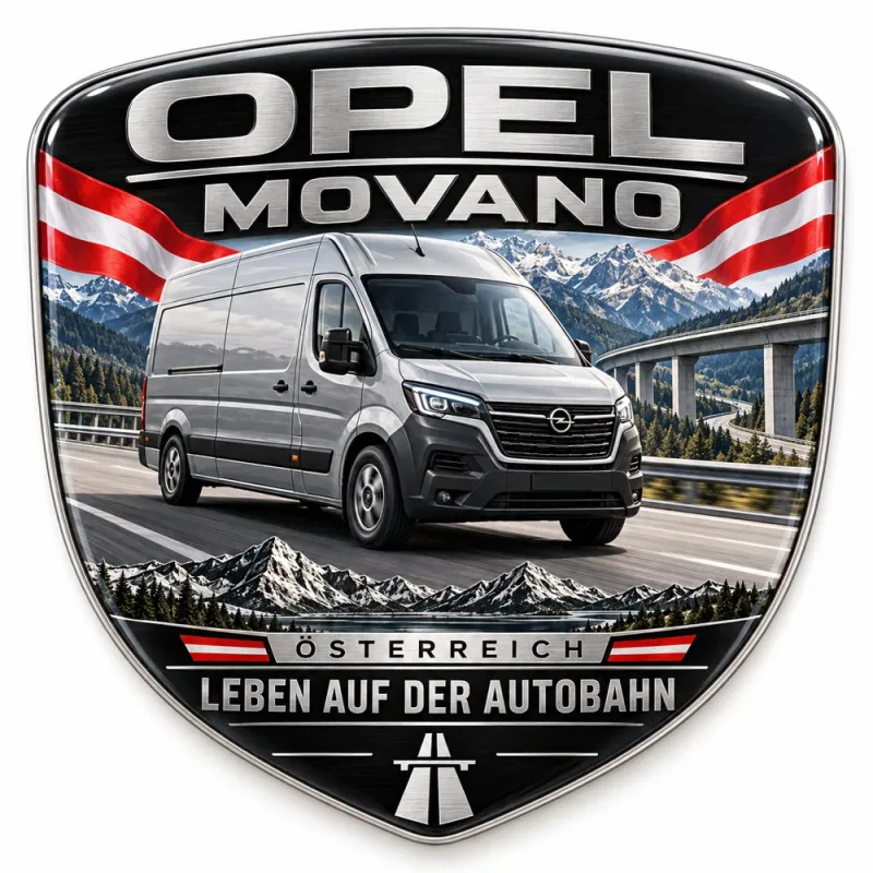 3D Rear & Wing Badge for Opel Movano – Austria – 90 mm