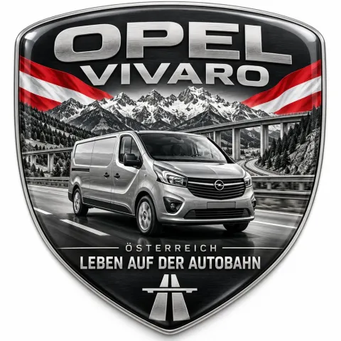 3D Rear & Wing Badge for Opel Vivaro – Austria – 90 mm