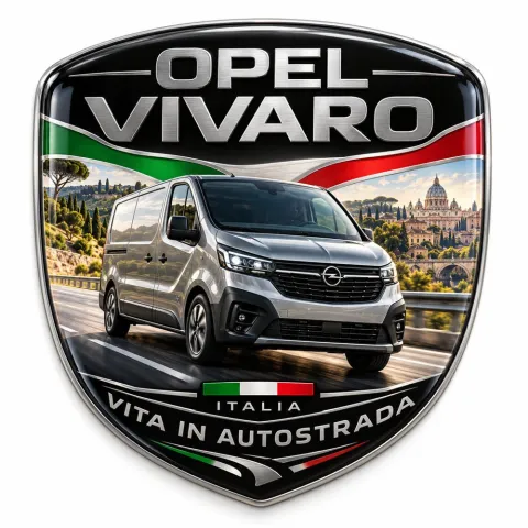 3D Rear & Wing Badge for Opel Vivaro – Italy – 90 mm