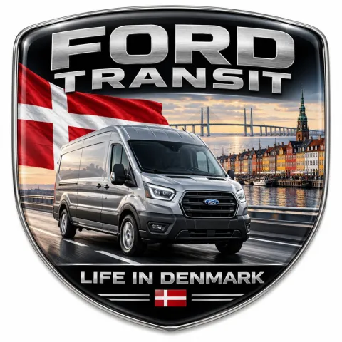 3D-embleem achter & spatbord voor Ford Transit – Denemarken – 90 mm