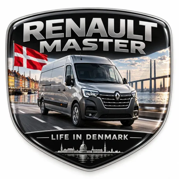 Écusson 3D arrière et ailes pour Renault Master – Danemark – 90 mm