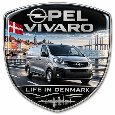 3D Rear & Wing Badge for Opel Vivaro – Denmark – 90 mm