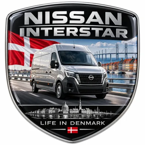 Écusson 3D arrière et ailes pour Nissan Interstar – Danemark – 90 mm