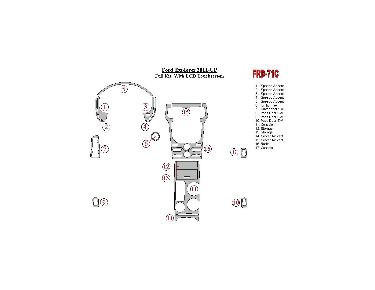 Ford Explorer 2011-UP With sensor screen BD innenausstattung armaturendekor cockpit dekor - 1- Cockpit Dekor Innenraum