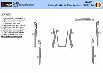 Audi A4 B8 Typ 8K 2009-2015 3D Interior Dashboard Trim Kit Dash Trim Dekor 13-Parts