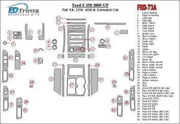 Ford F-150 2009-UP Full Set fits 2-Ñ… and 4-Ñ… Doors versions Decor de carlinga su interior