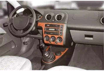 Ford Fiesta 03.02-08.05 3D Decor de carlinga su interior del coche 7-Partes
