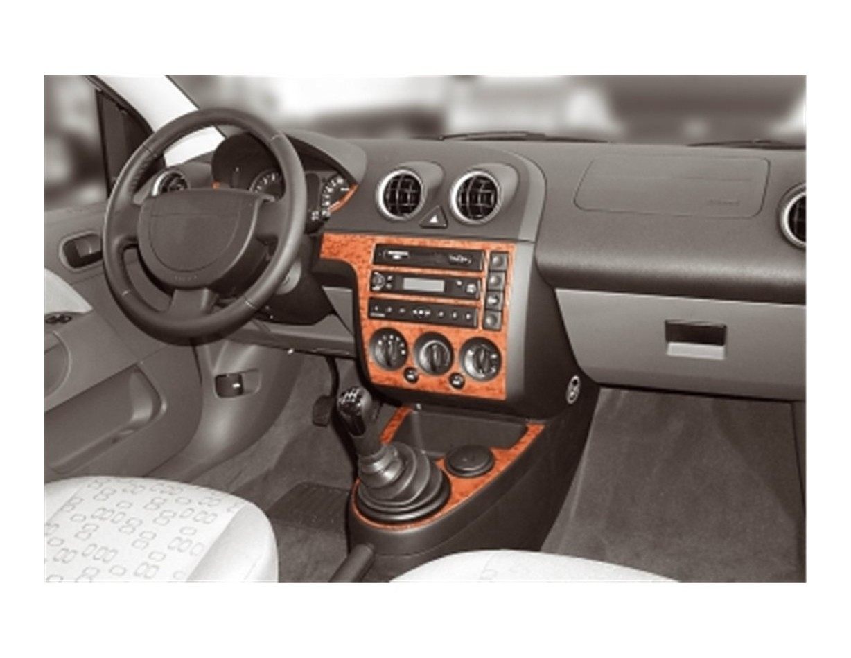 Ford Fiesta 03.02-08.05 3D Decor de carlinga su interior del coche 7-Partes