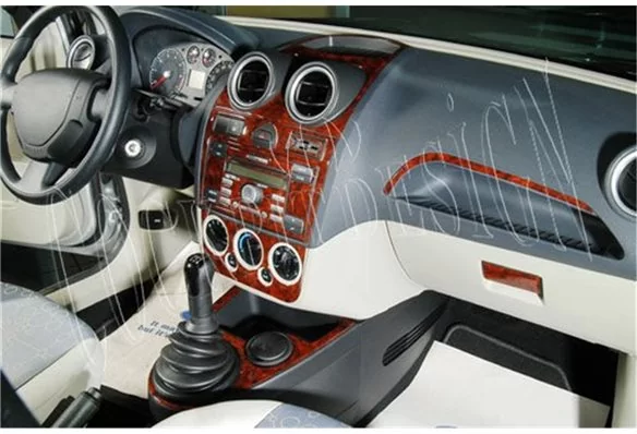 Ford Fiesta 08.99-02.02 3D Interior Dashboard Trim Kit Dash Trim Dekor  13-Parts