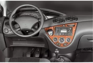 Ford Focus 09.98-08.04 3D Decor de carlinga su interior del coche 7-Partes