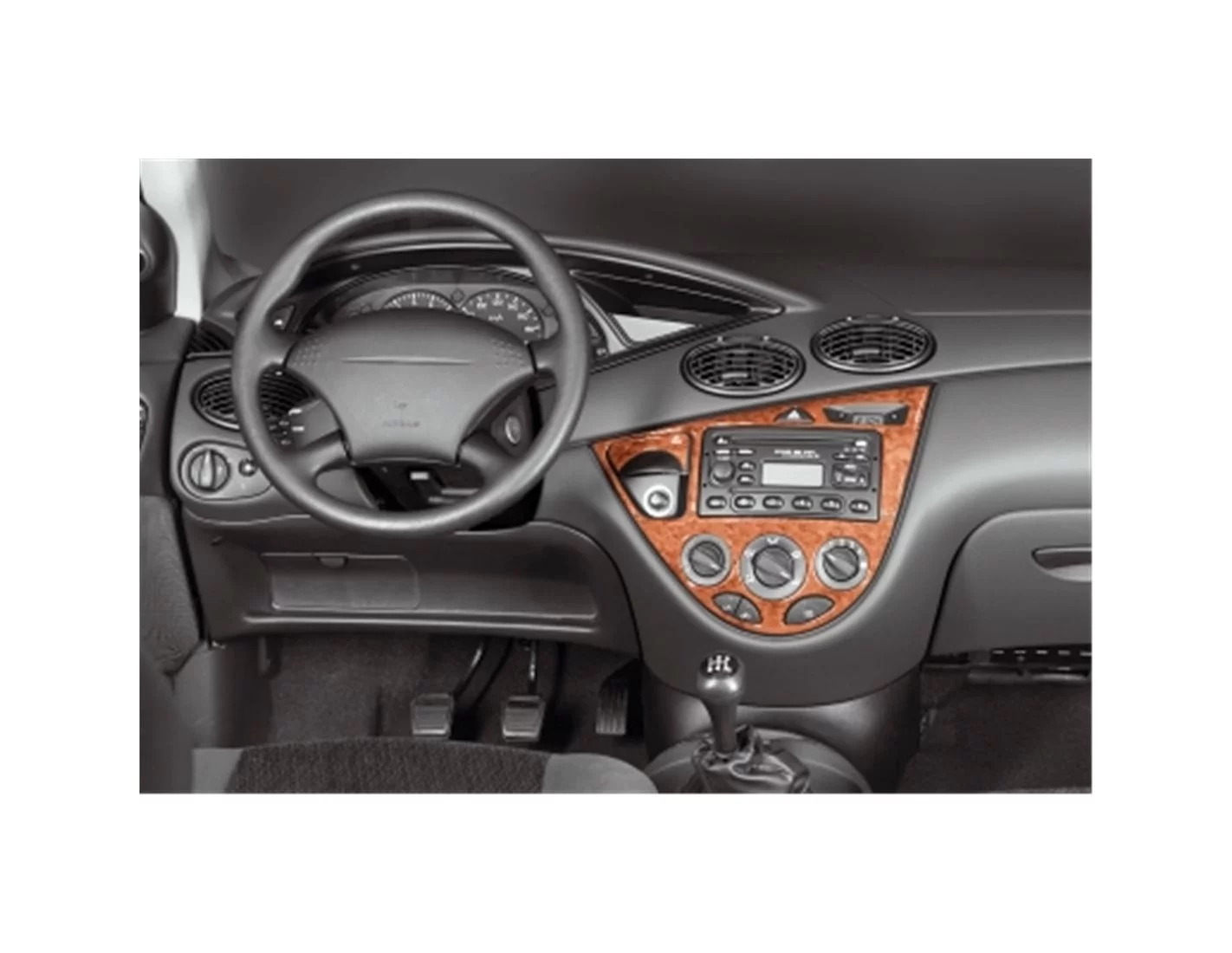 Ford Focus 09.98-08.04 3M 3D Interior Dashboard Trim Kit Dash Trim Dekor 7-Parts