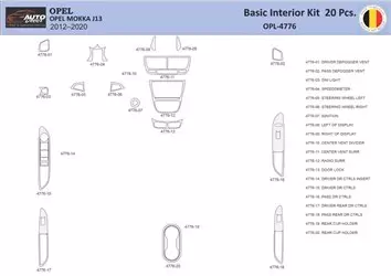 Opel Mokka 2012-2017 Interior WHZ Dashboard trim kit 20 Parts