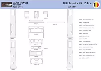 Land Rover Defender 2008 Interior WHZ Dashboard trim kit 15 Parts