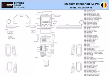 Toyota Tundra 2014-2021 Kit la décoration du tableau de bord 51 Pièce - 1 - habillage decor de tableau de bord