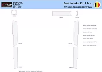 Toyota Tundra 2014-2021 Mittelkonsole Armaturendekor WHZ Cockpit Dekor 7 Teilige - 1- Cockpit Dekor Innenraum