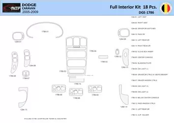 Dodge Caravan 2005-2007 Inleg dashboard Interieurset aansluitend en pasgemaakt 18 Delen