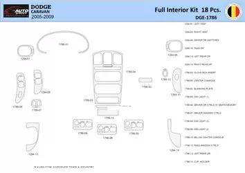 Dodge Caravan 2005-2007 Interior WHZ Dashboard trim kit 18 Parts