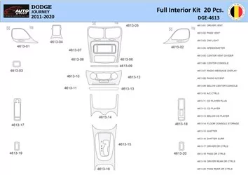 Dodge Journey 2011-2022 Decor de carlinga su interior del coche 20 Partes