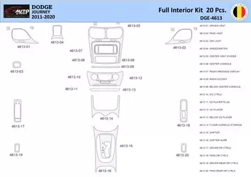 Dodge Journey 2011-2022 Habillage Décoration de Tableau de Bord 20 Pièce