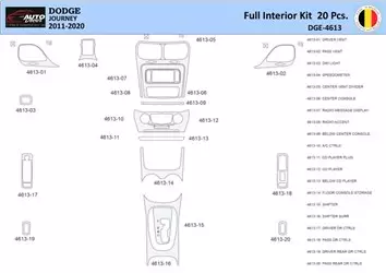 Dodge Journey 2011-2022 Interior WHZ Dashboard trim kit 20 Parts