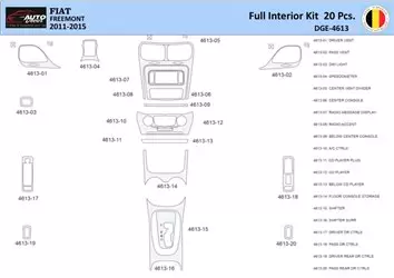 Fiat Freemont 2011-2015 Decor de carlinga su interior del coche 20 Partes