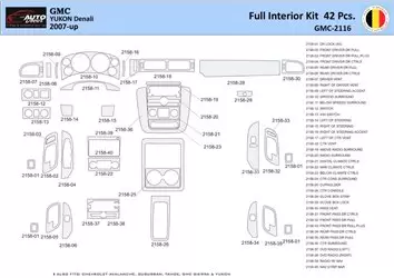 GMC Yukon 2007-2014 Inleg dashboard Interieurset aansluitend en pasgemaakt 42 Delen