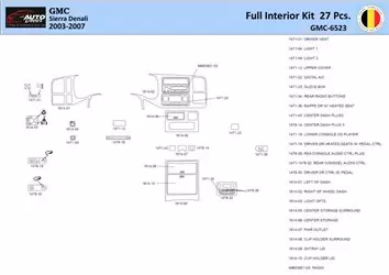 GMC Denali 2003-2006 Interior WHZ Dashboard trim kit 27 Parts