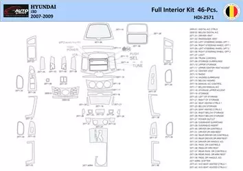 Hyundai i30 2007-2009 Decor de carlinga su interior del coche 46 Partes