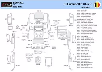 Hyundai i30 2009-2011 Decor de carlinga su interior del coche 40 Partes