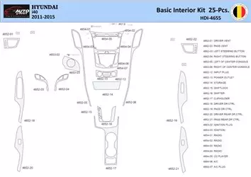 Hyundai i40 2011-2015 Kit la décoration du tableau de bord 25 Pièce - 1 - habillage decor de tableau de bord