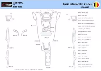 Hyundai i40 2011-2015 Inleg dashboard Interieurset aansluitend en pasgemaakt 21 Delen