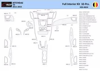 Hyundai i40 2011-2015 Inleg dashboard Interieurset aansluitend en pasgemaakt 32 Delen