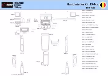 Subaru Impreza 2012 Interior WHZ Dashboard trim kit 25 Parts