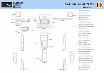 Subaru Impreza 2012 Interior WHZ Dashboard trim kit 27 Parts