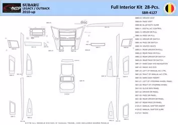 Subaru Legacy-Outback 2010 Interior WHZ Dashboard trim kit 28 Parts