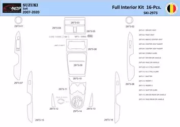 Suzuki SX4 2007 Interior WHZ Dashboard trim kit 16 Parts